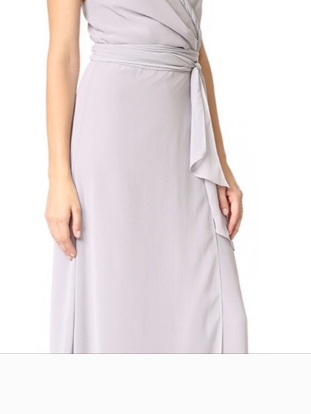 Ceremony by Joanna August Pale Gray Braided-Strap Wrap Maxi Dress - Picture 4 of 7